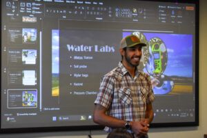 WaterLabs intern Rick Ramirez presenting his Grow West internship project